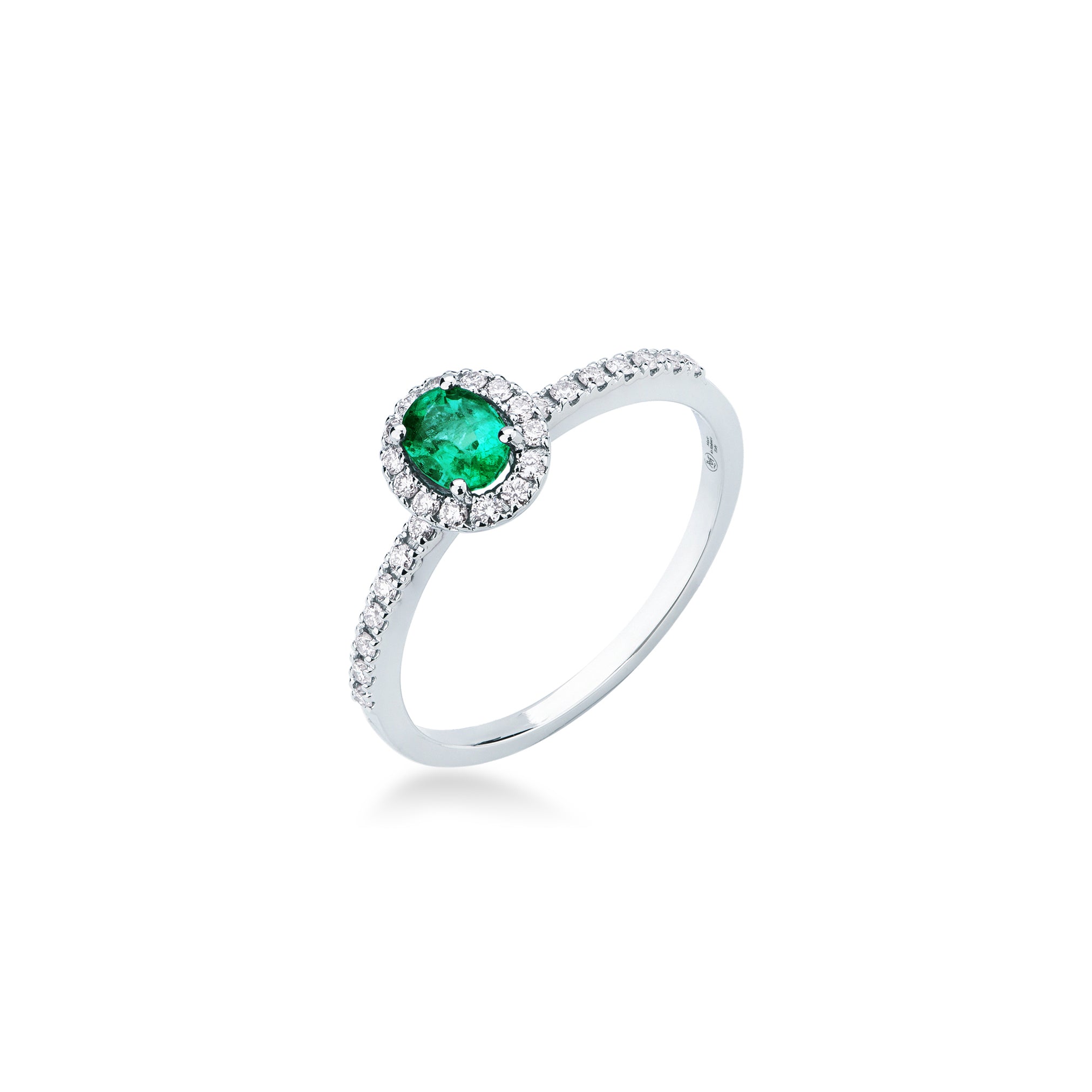 Anello Kate con Smeraldo e Diamanti sul gambo