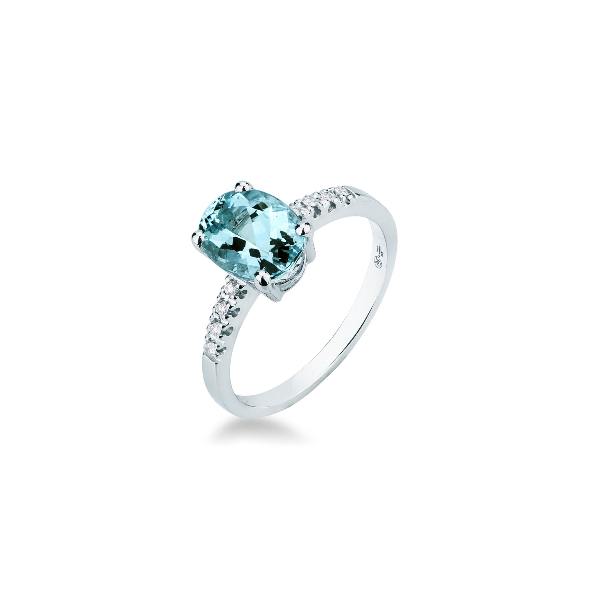 Anello Acquamarina e diamanti