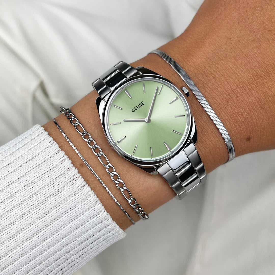 Féroce Petite Watch Steel Green, Silver Colour