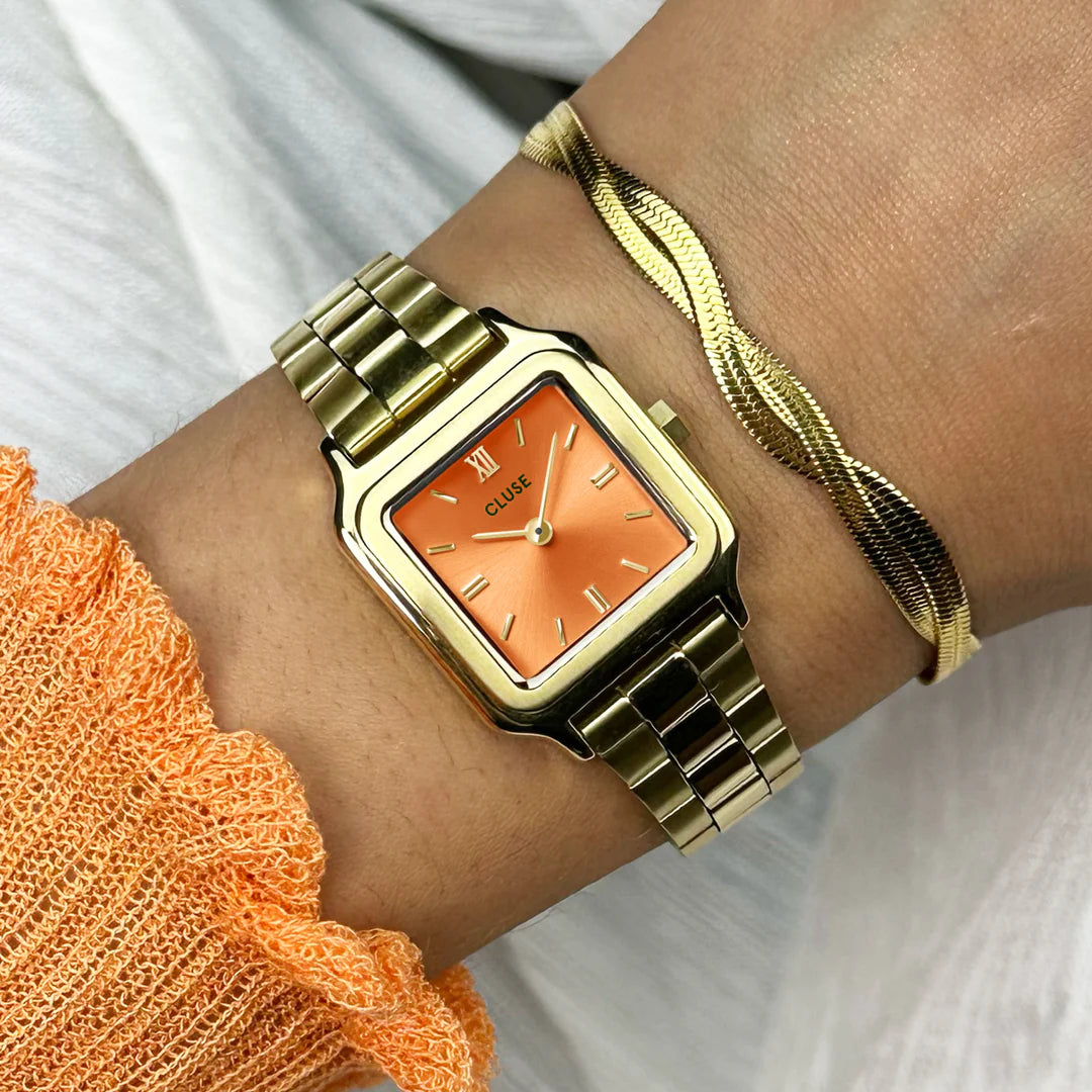 Gracieuse Petite Watch Steel, Apricot, Gold Colour