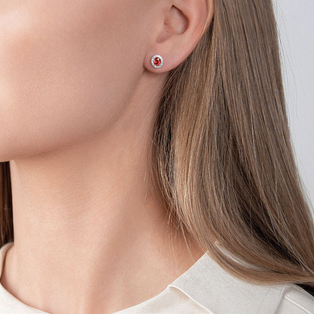 Orecchini con Rubino e Diamanti