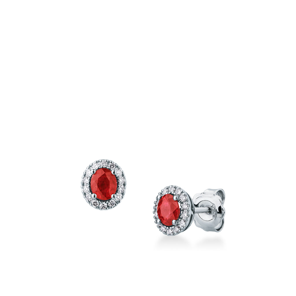 Orecchini con Rubino e Diamanti