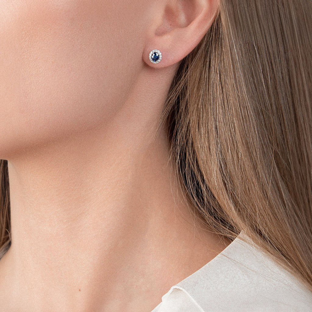 Orecchini con Zaffiro e Diamanti