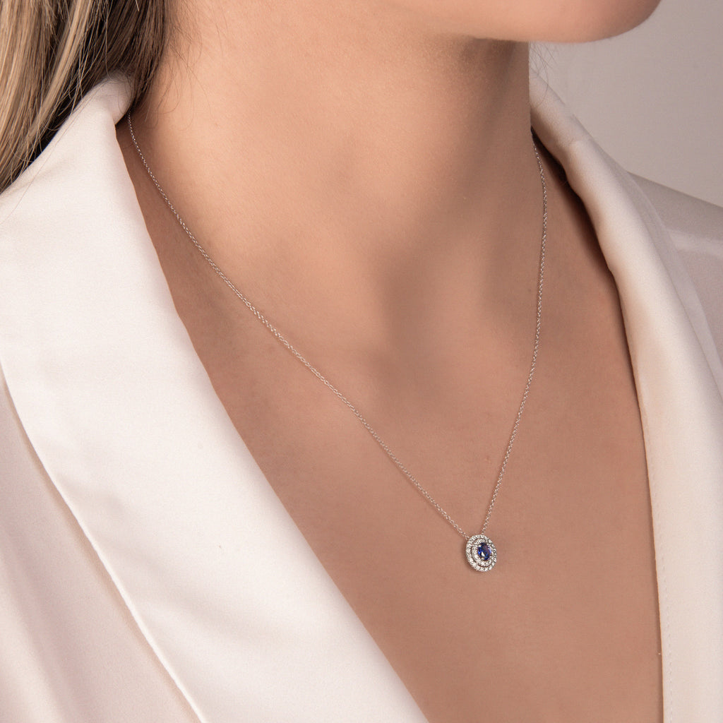 Girocollo con Zaffiro e diamanti