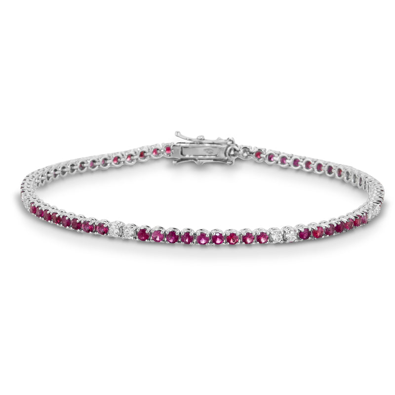 Bracciale Tennis con Rubini e Diamanti