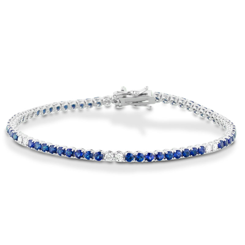 Bracciale Tennis con Zaffiri Blue e Diamanti