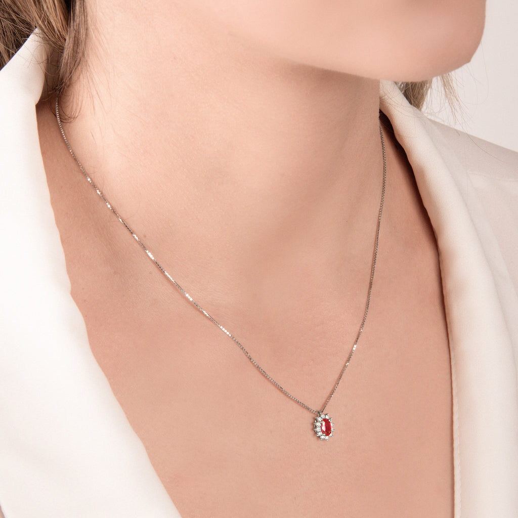 Girocollo con Rubino e Diamanti