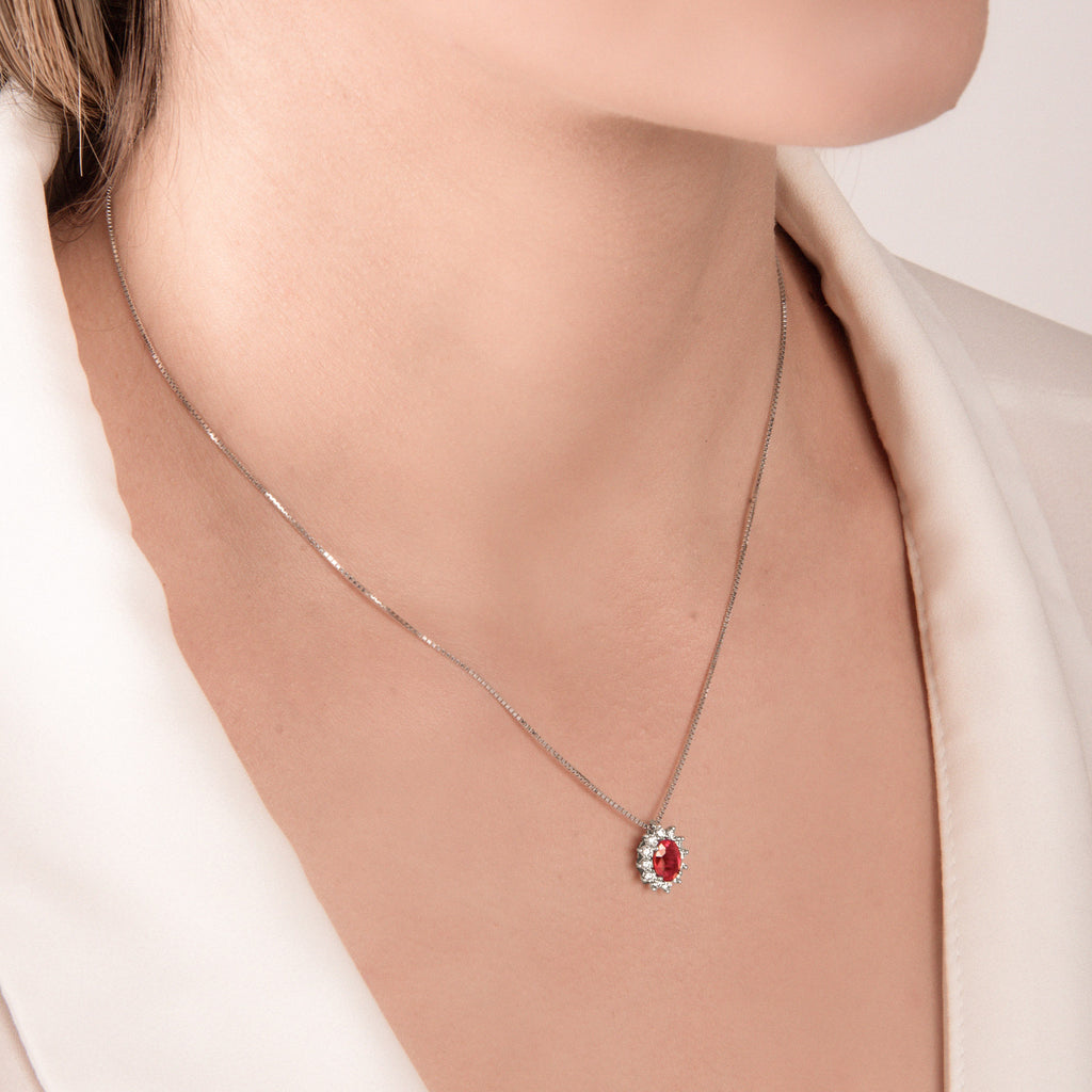 Girocollo con Rubino e Diamanti