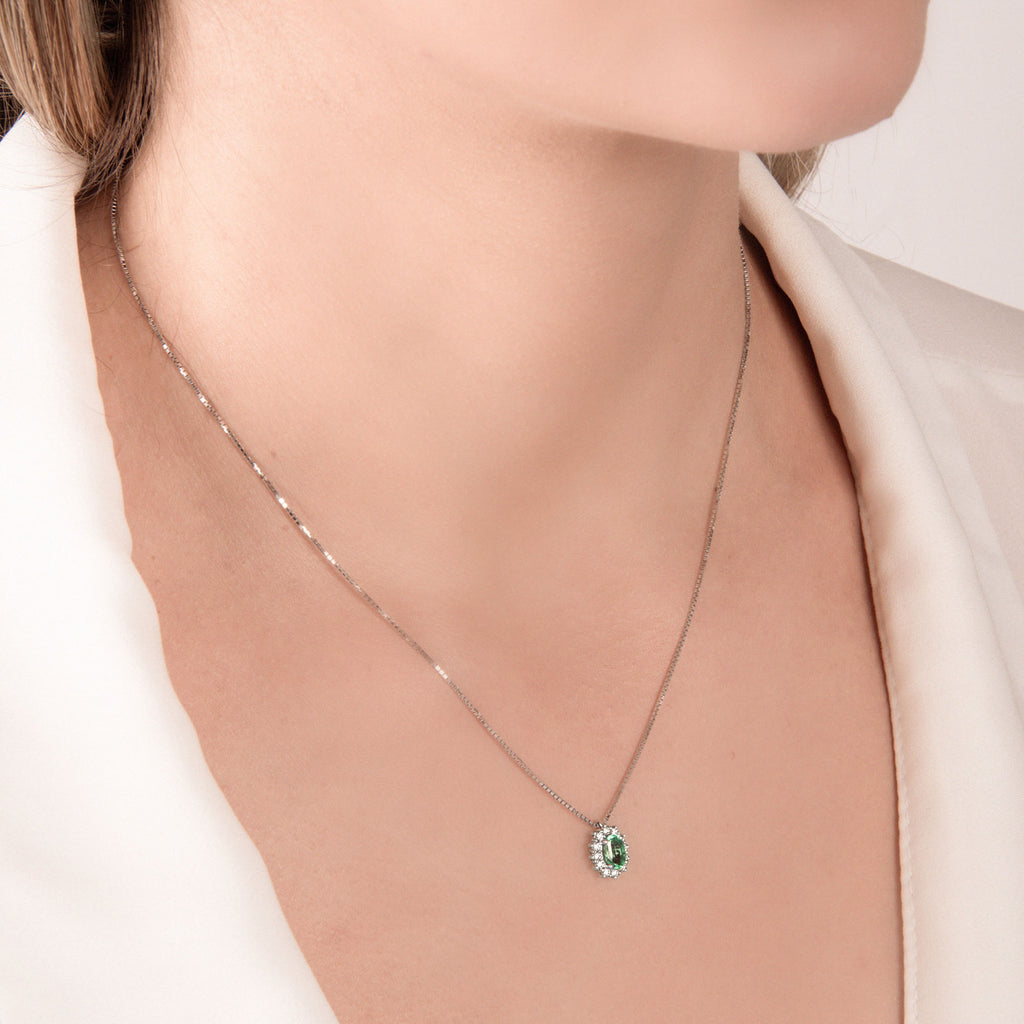 Girocollo Kate con Smeraldo e Diamanti