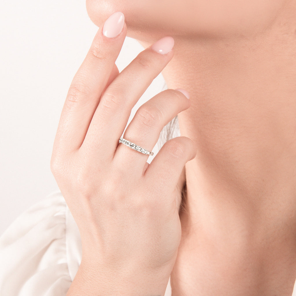 Anello Veretta Degradè Con Diamanti