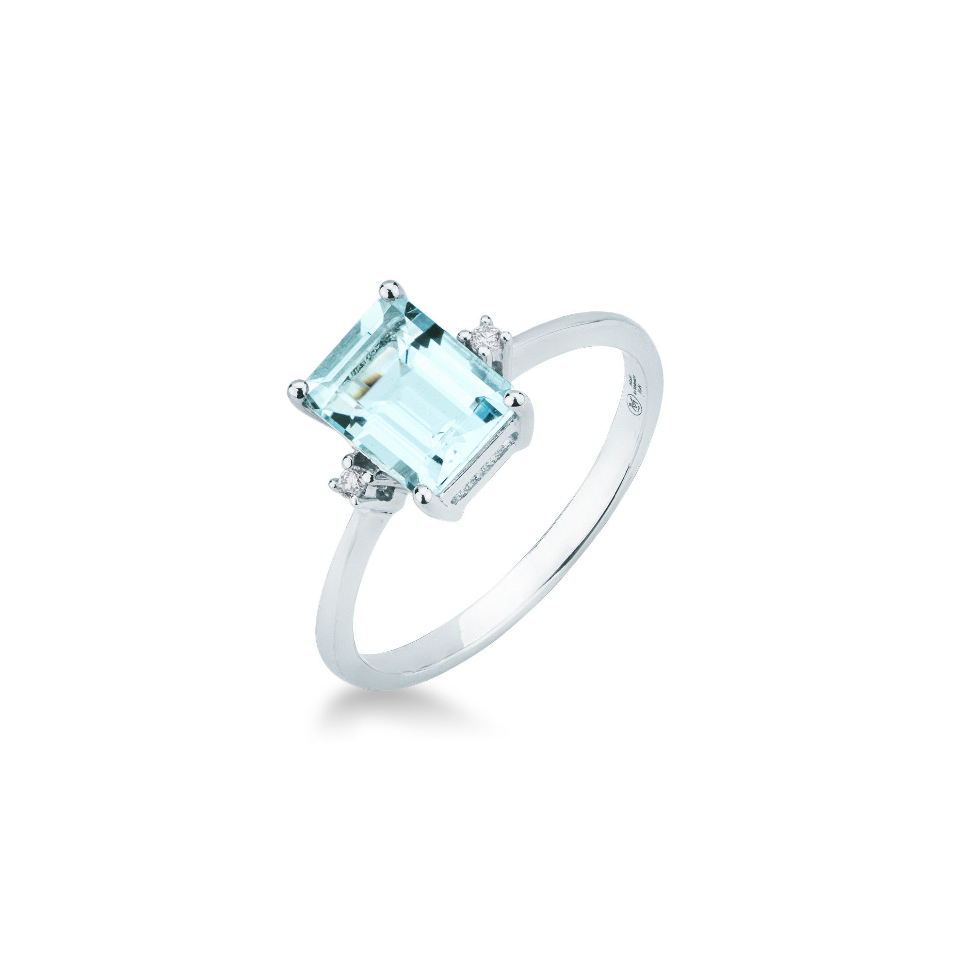 Anello Acquamarina e diamanti