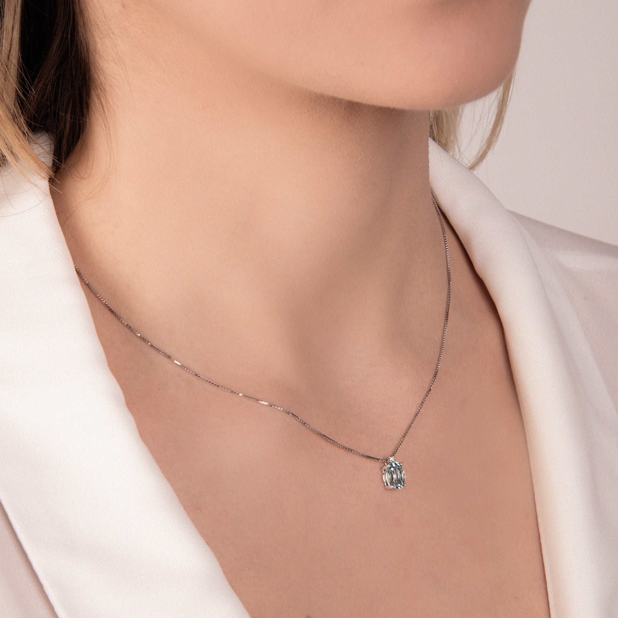 Girocollo Acquamarina e Diamanti