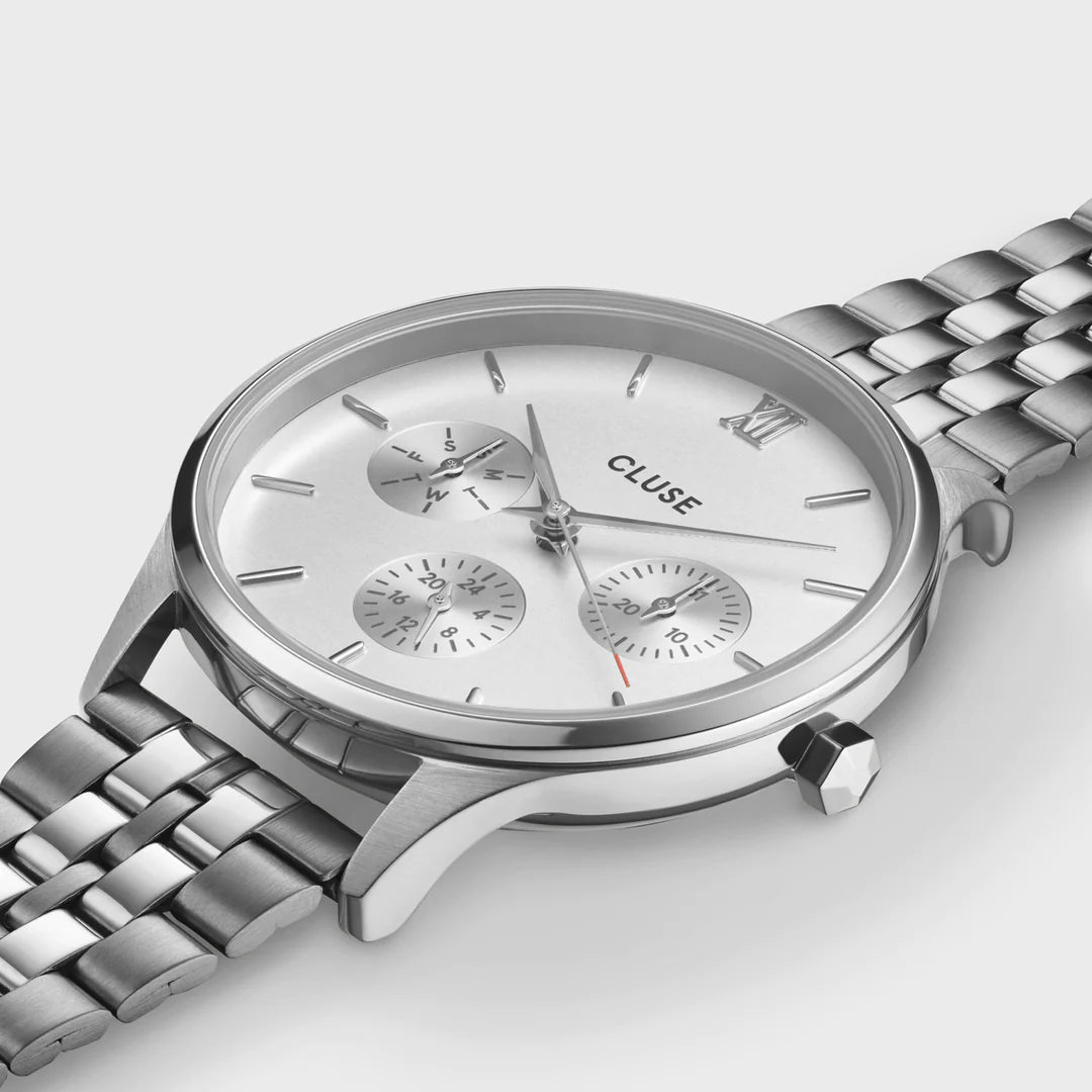 Minuit Multifunction Watch Steel, Full Silver Colour