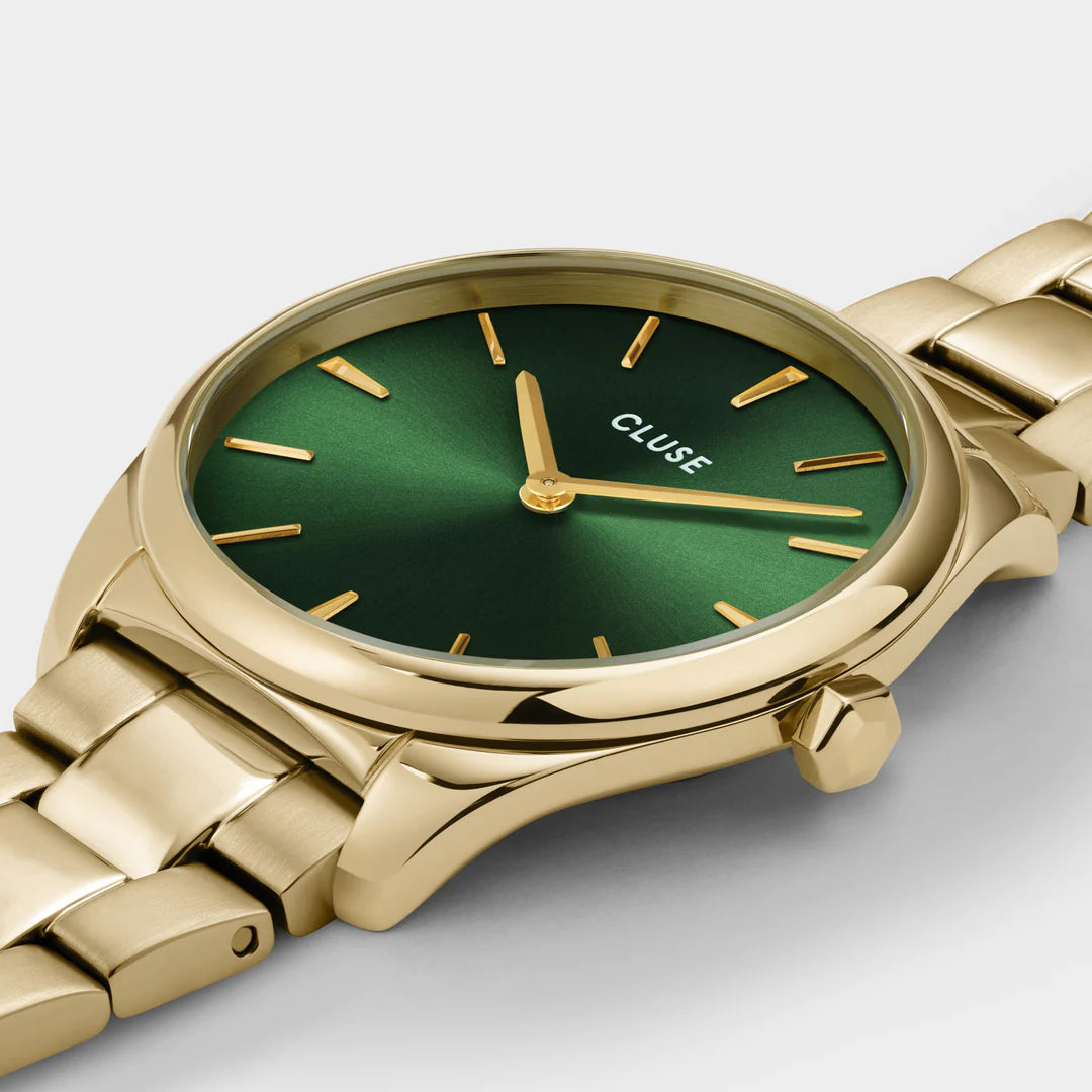 Féroce Petite Watch Steel Green, Gold Colour
