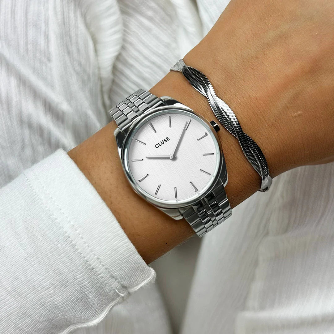 Féroce Petite Watch Steel, Silver Linen, Silver Colour