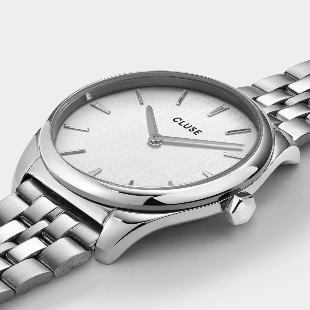 Féroce Petite Watch Steel, Silver Linen, Silver Colour