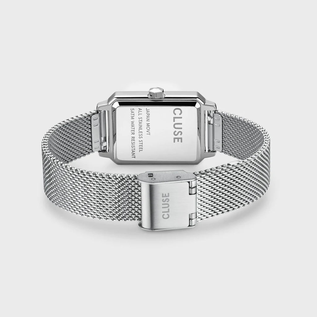 Fluette Watch Mesh White, Silver Colour