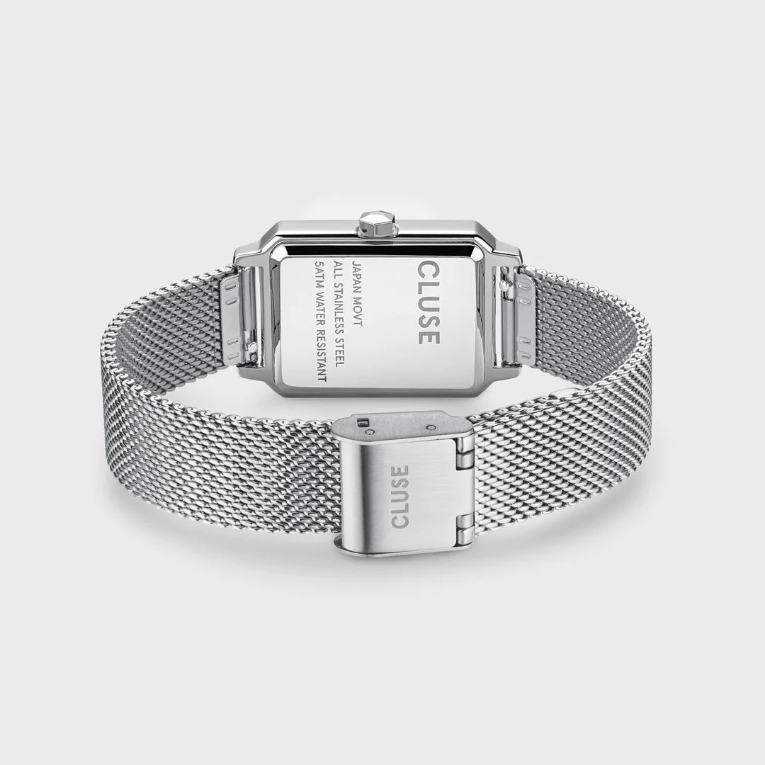 Fluette Watch Mesh White, Silver Colour