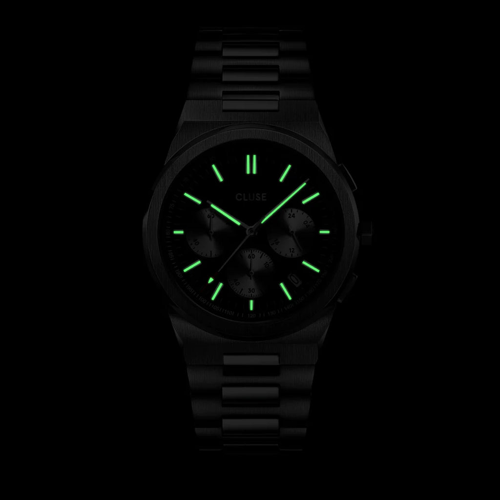 Vigoureux Chrono Steel Black and Silver, Silver Colour