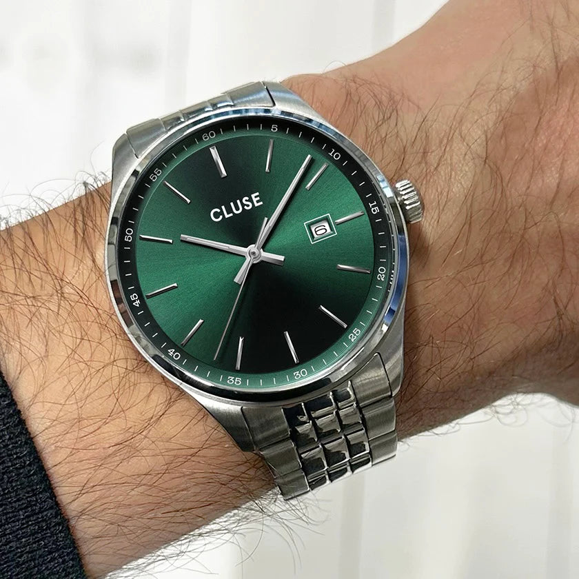 Anthéor Watch Steel Green, Silver Colour