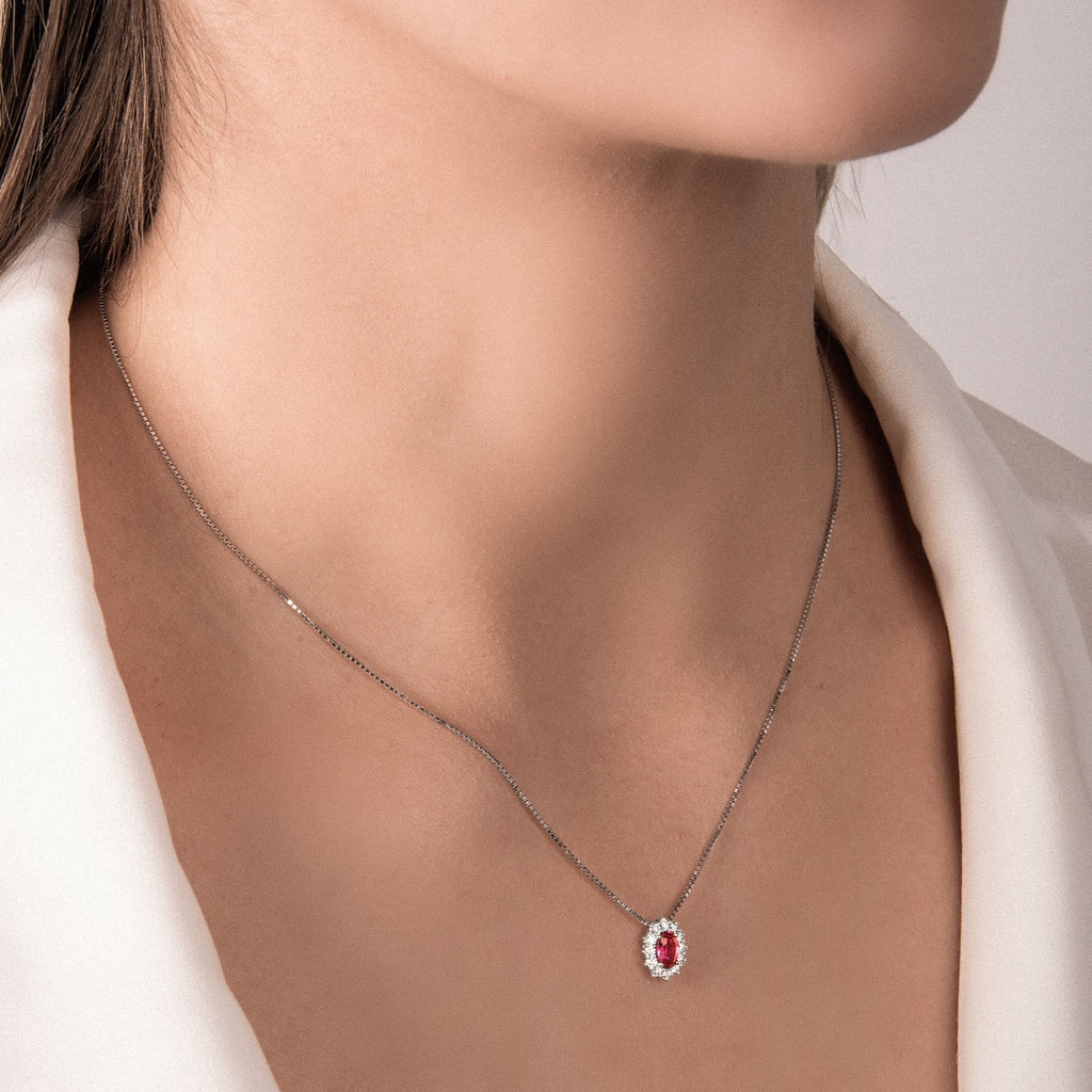 Girocollo con Rubino e Diamanti