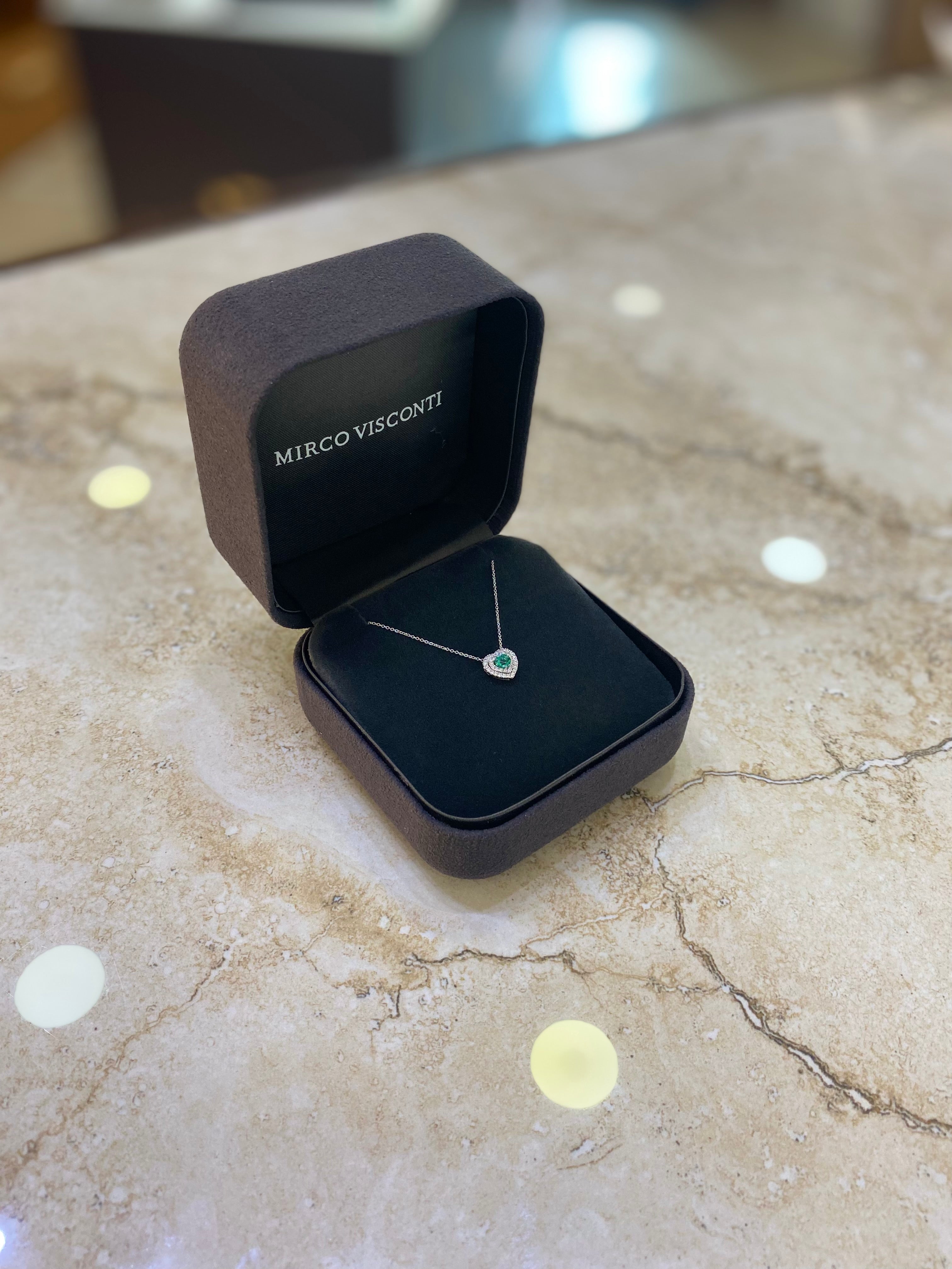 Girocollo Cuore con Smeraldo e Diamanti