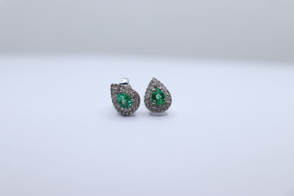 Orecchini con Smeraldo e Diamanti
