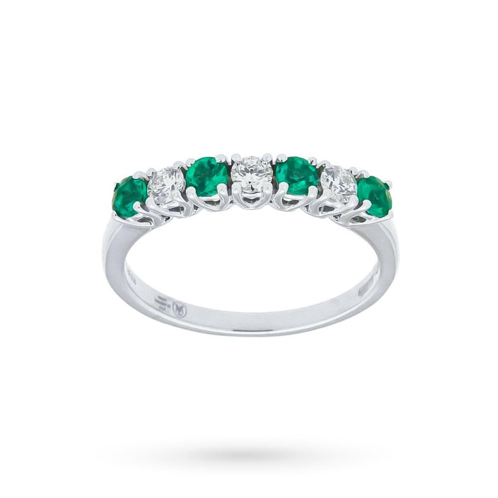 Anello Veretta con Smeraldo e Diamanti