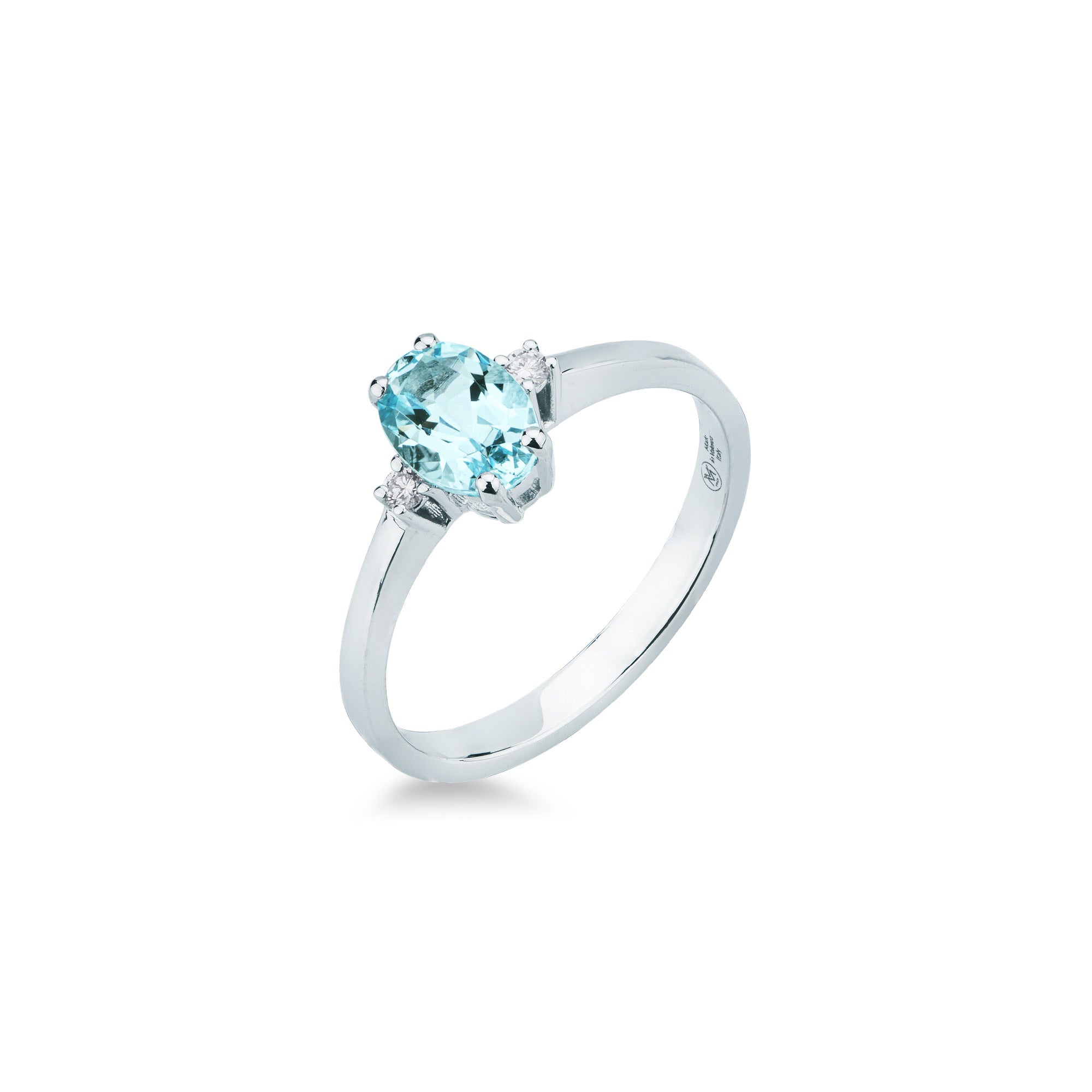 Anello Acquamarina e diamanti