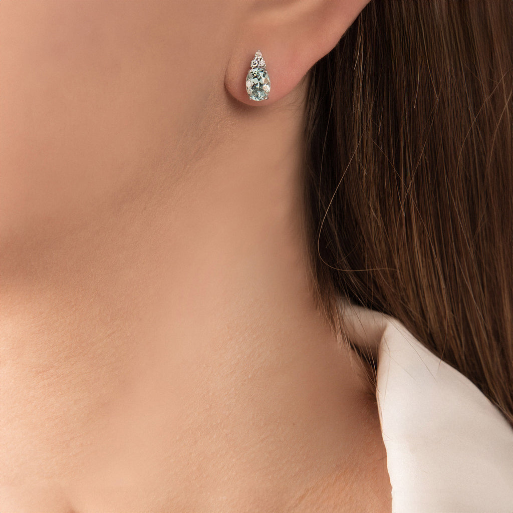 Orecchini con Acquamarina e Diamanti