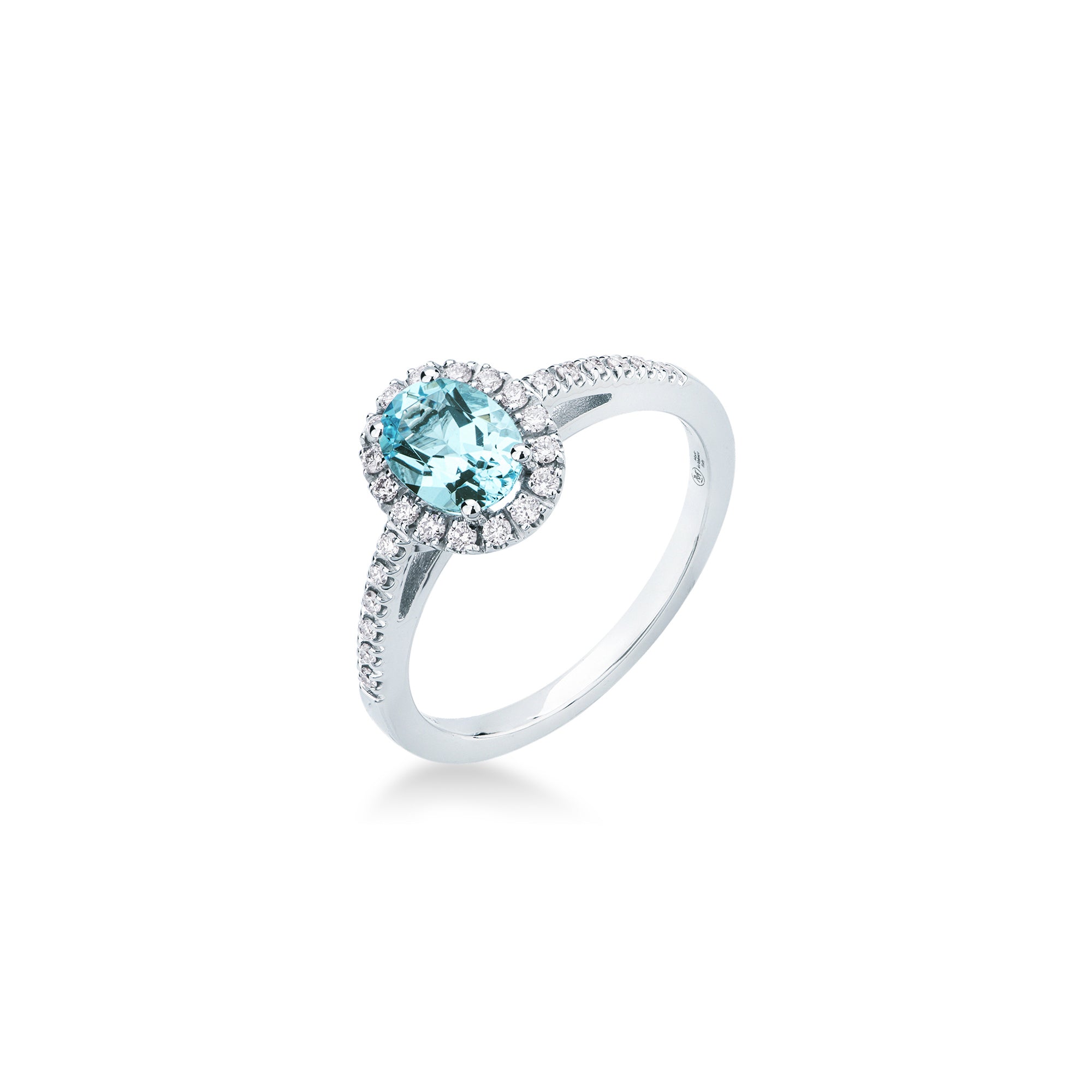 Anello con Acquamarina e diamanti