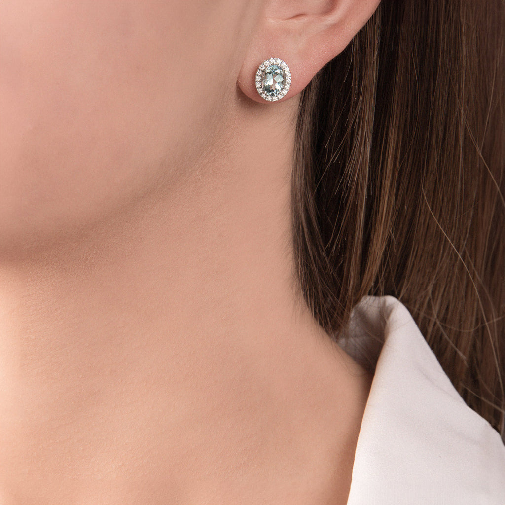 Orecchini con Acquamarina e Diamanti