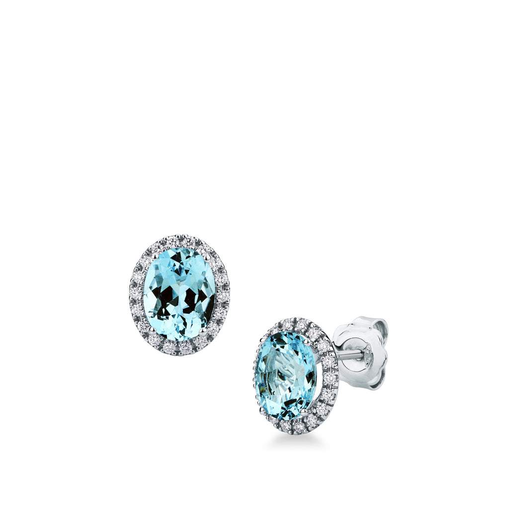 Orecchini con Acquamarina e Diamanti