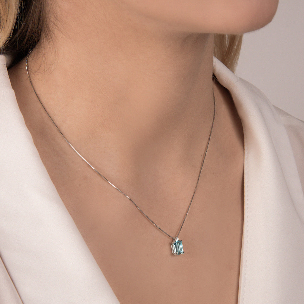 Girocollo Acquamarina e Diamanti