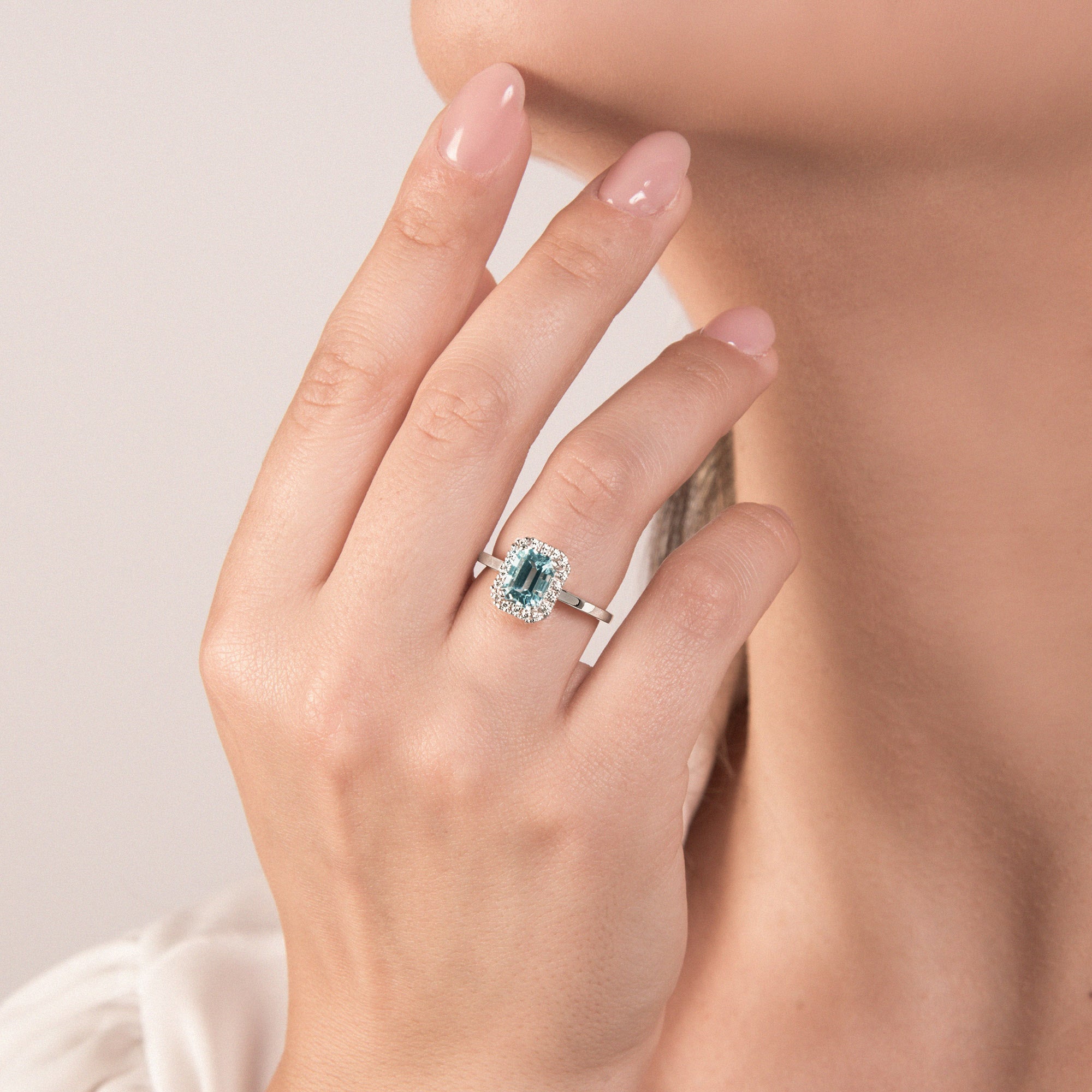 Anello Kate Acquamarina e diamanti
