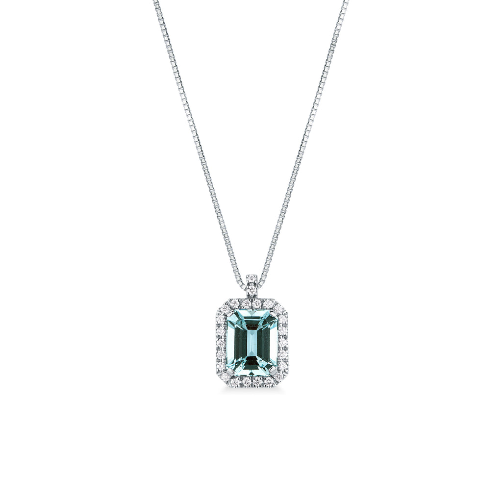 Girocollo Kate con Acquamarina e Diamanti