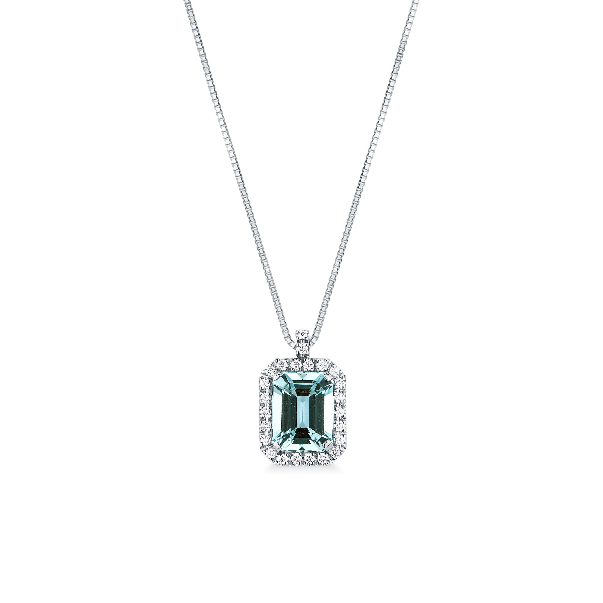 Girocollo Kate con Acquamarina e Diamanti