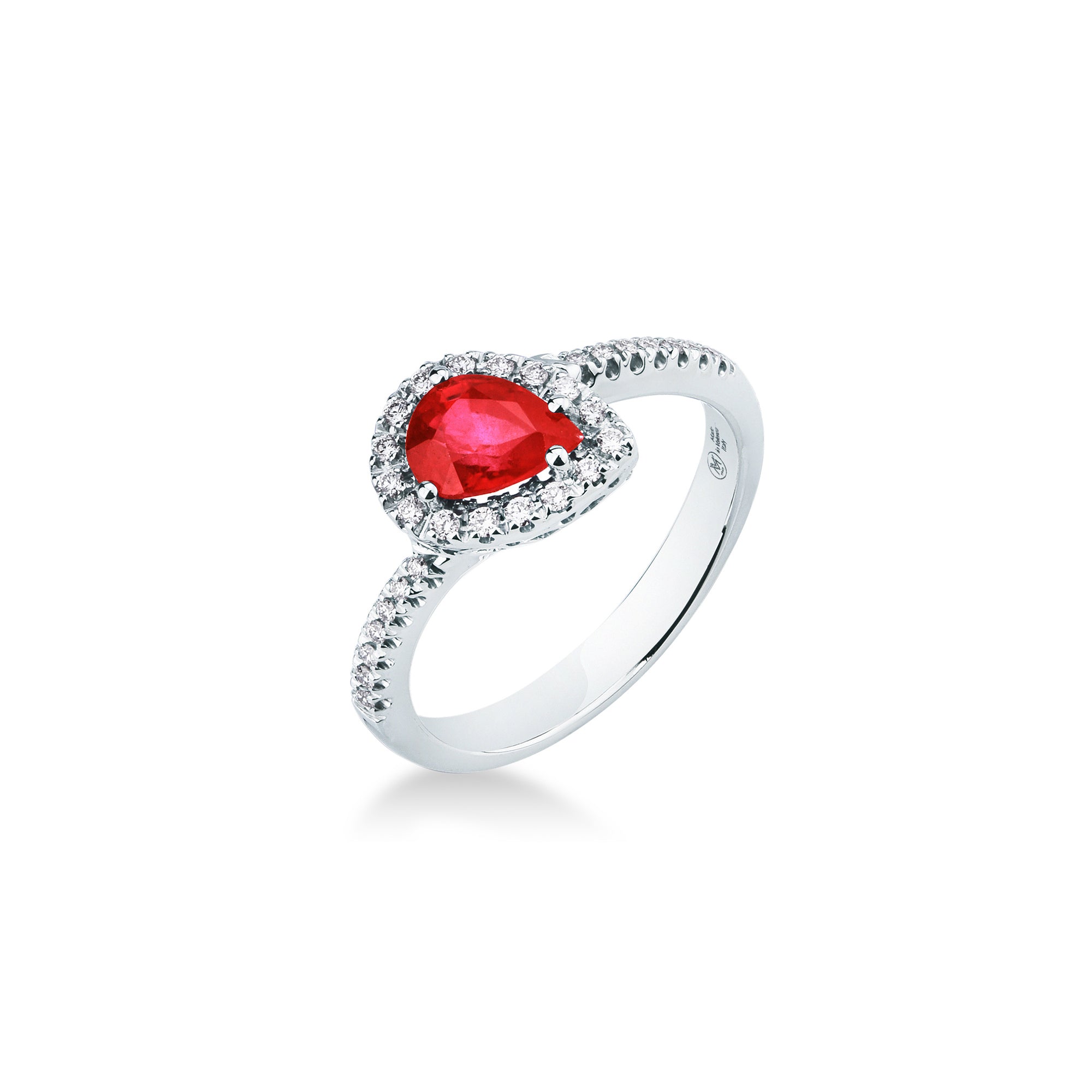 Anello Kate Goccia con Rubino e Diamanti
