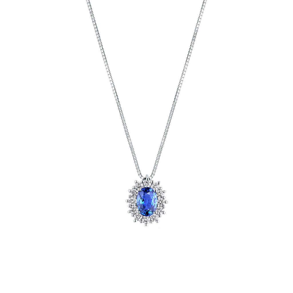 Girocollo con Zaffiro e Diamanti