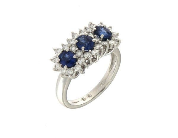 Anello con Zaffiro e Diamanti