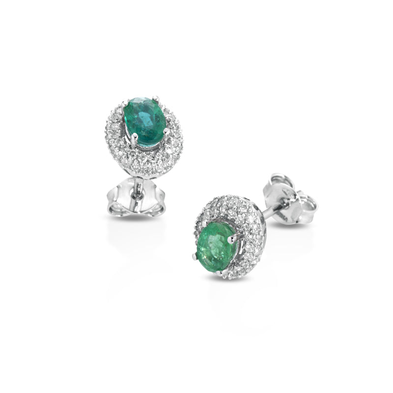 Orecchini con Smeraldo e Diamanti