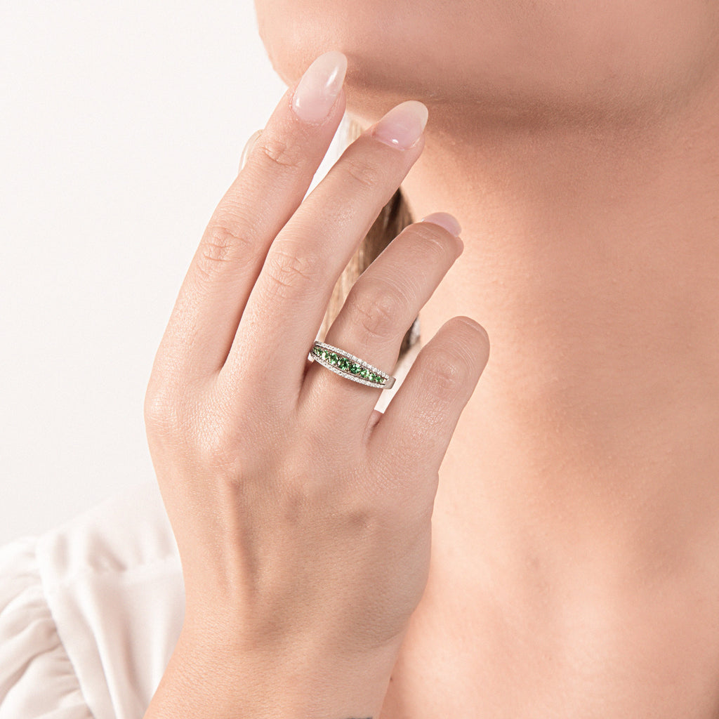 Anello Veretta con Smeraldi