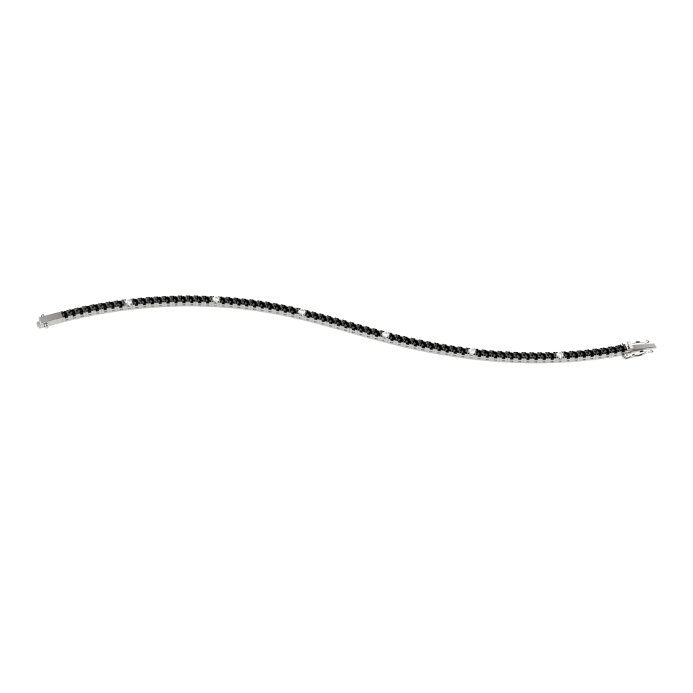 Bracciale Tennis con Diamanti Neri