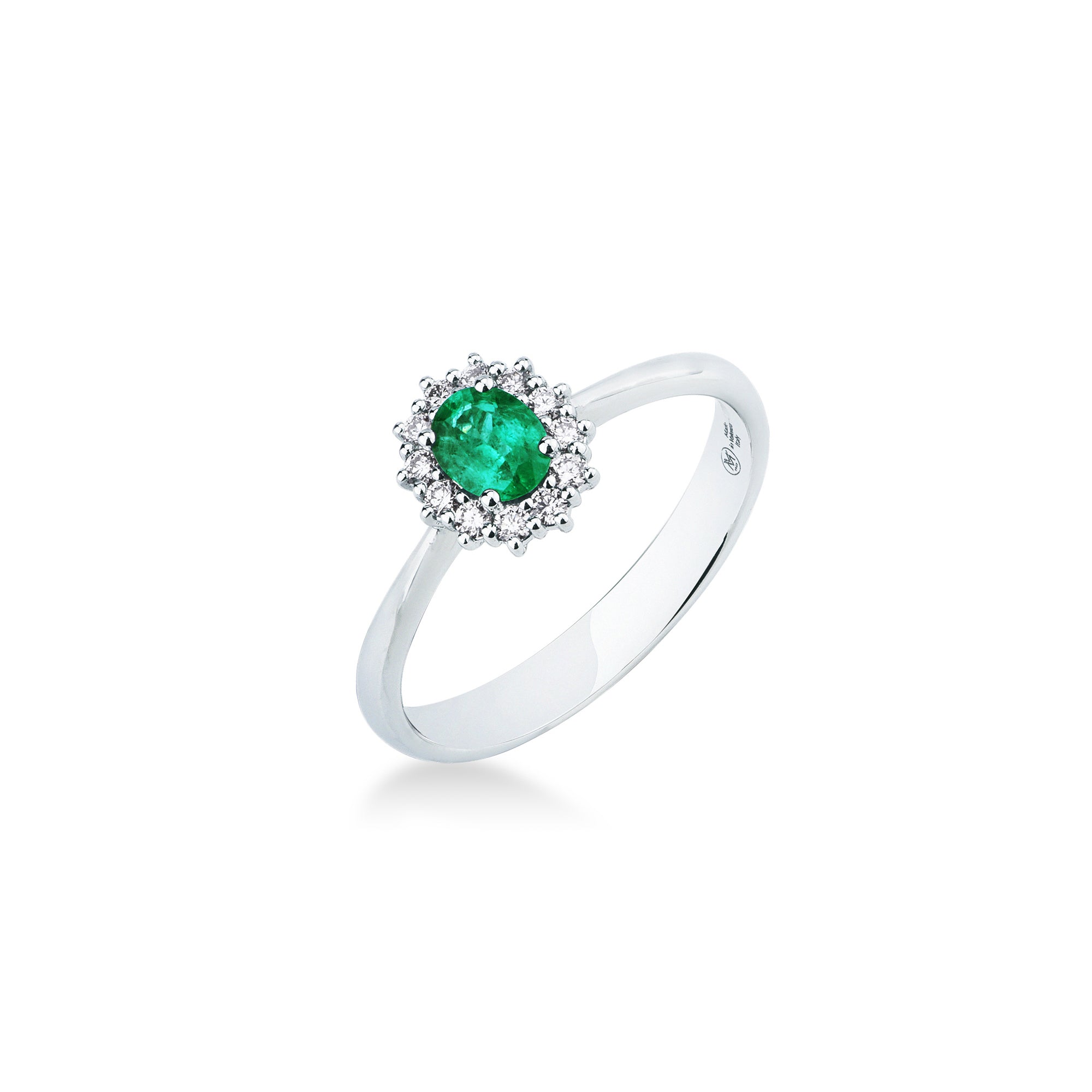 Anello  con Smeraldo e Diamanti