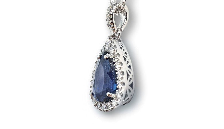 Girocollo Goccia con Zaffiro e diamanti